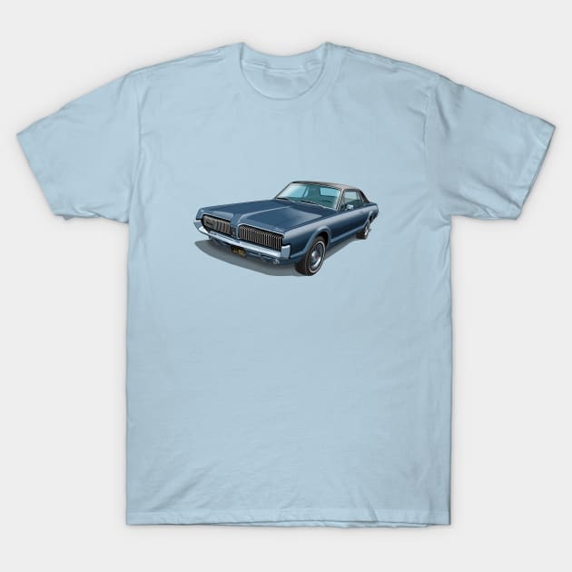 1967 Mercury Cougar in caspian blue T-Shirt by candcretro